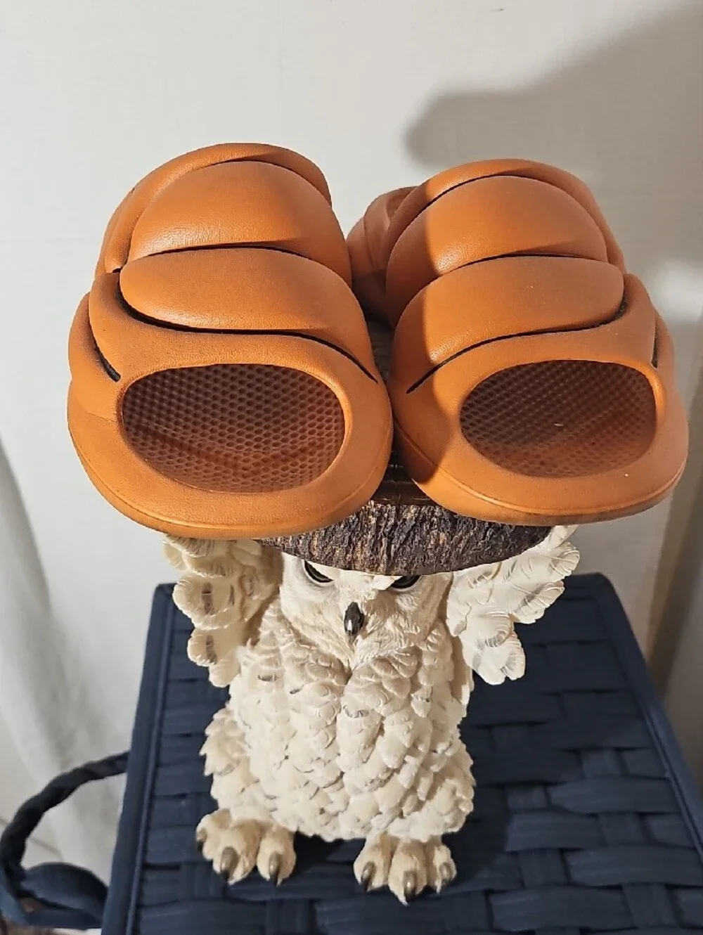 Blue Foam Slide Sandals for Men in Tan